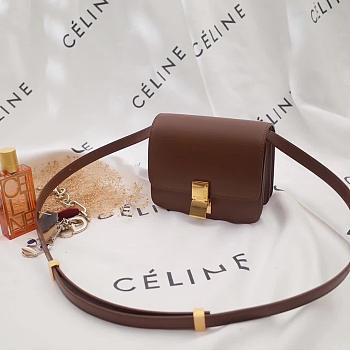 CohotBag celine leather classic box shoulder bag brown