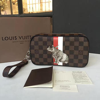  louis vuitton pochette CohotBag  volga damier ebene red&white