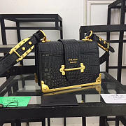 CohotBag prada black crocodile and leather cahier shoulder bag 1ba045 - 1