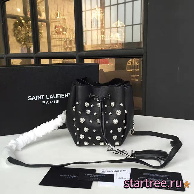 YSL bucket bag black silver - 1