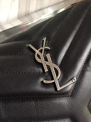 YSL Small Loulou Bag In Black with Silver Hardware-  23cm  - 5