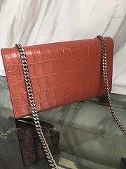 YSL| Monogram Kate Silver Tassel In Embossed Crocodile Shiny Leather - 24cm x 14.5cm x 5.5cm - 2