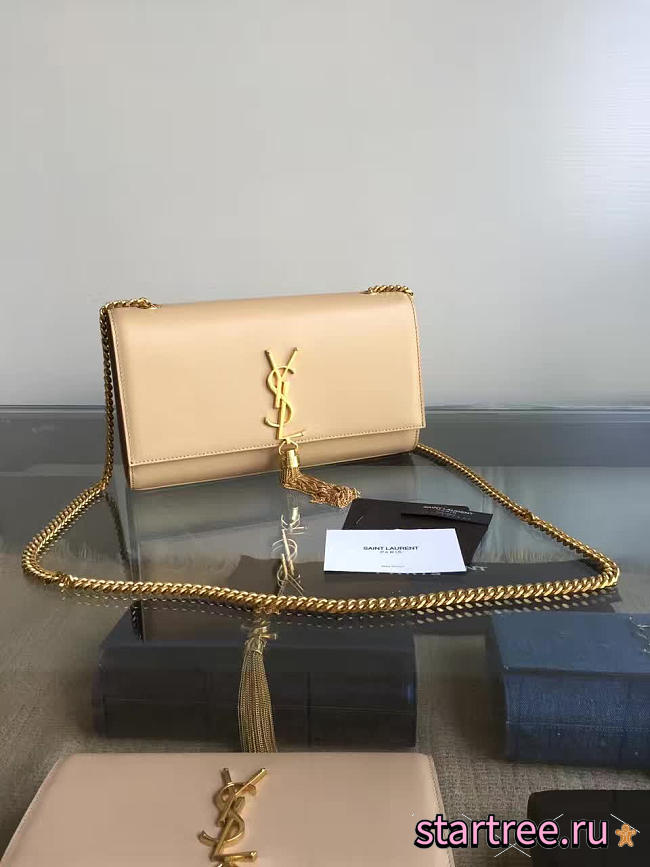 YSL Monogram Kate With Gold Tassel - 24cm x 14cm x 4.5cm  - 1