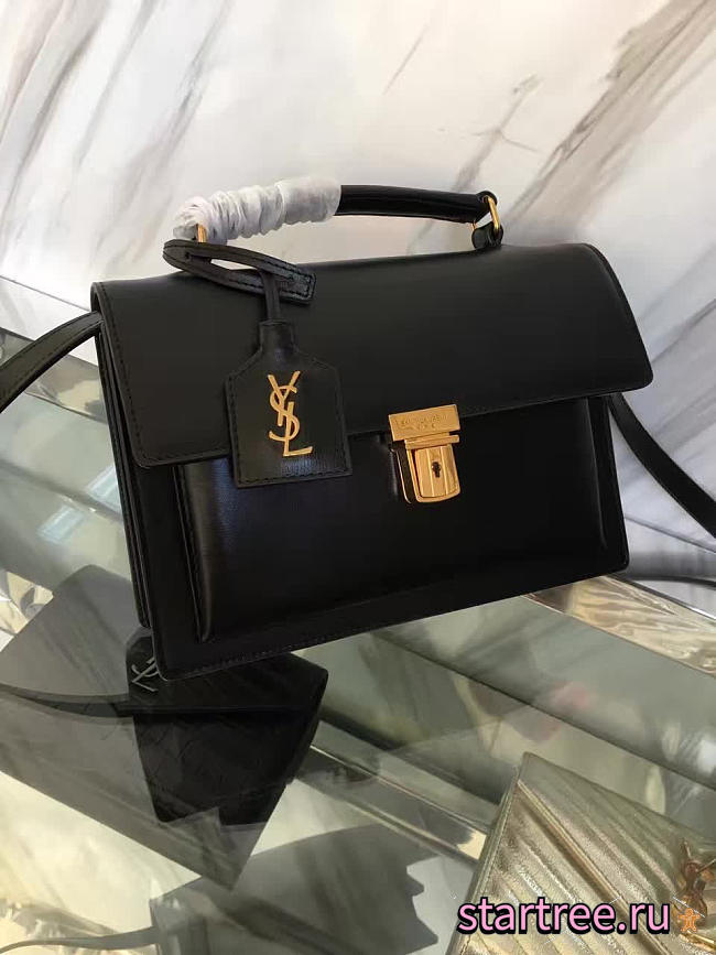 ysl saint laurent black leather medium high school satchel bag CohotBag 5114 - 1