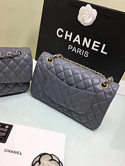 Chanel Lambskin Leather Flap Bag Gold/Silver Grey 25cm - 5