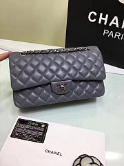 Chanel Lambskin Leather Flap Bag Gold/Silver Grey 25cm - 3