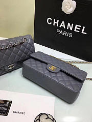 Chanel Lambskin Leather Flap Bag Gold/Silver Grey 25cm - 2