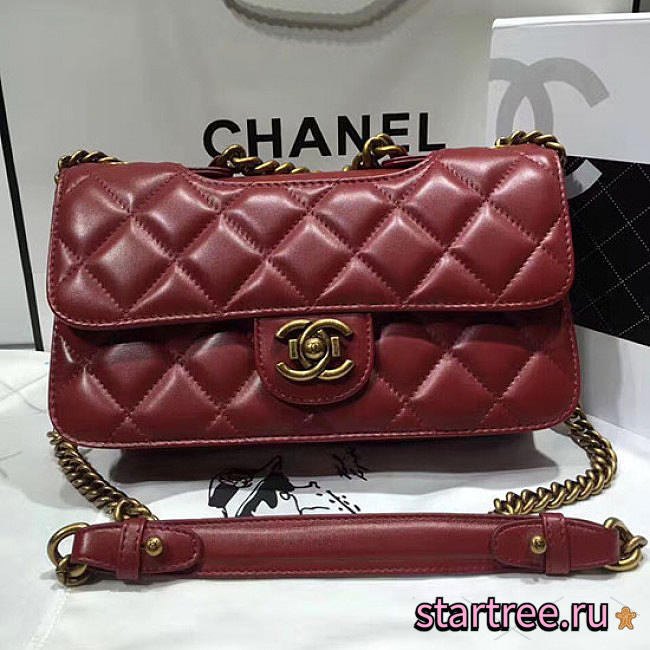chanel quilted calfskin perfect edge bag red gold CohotBag a14041 vs09015 - 1