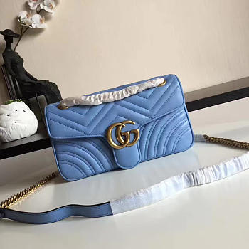 Gucci GG Cortex Marmont Light Blue - 26cm x 7cm x 15cm 