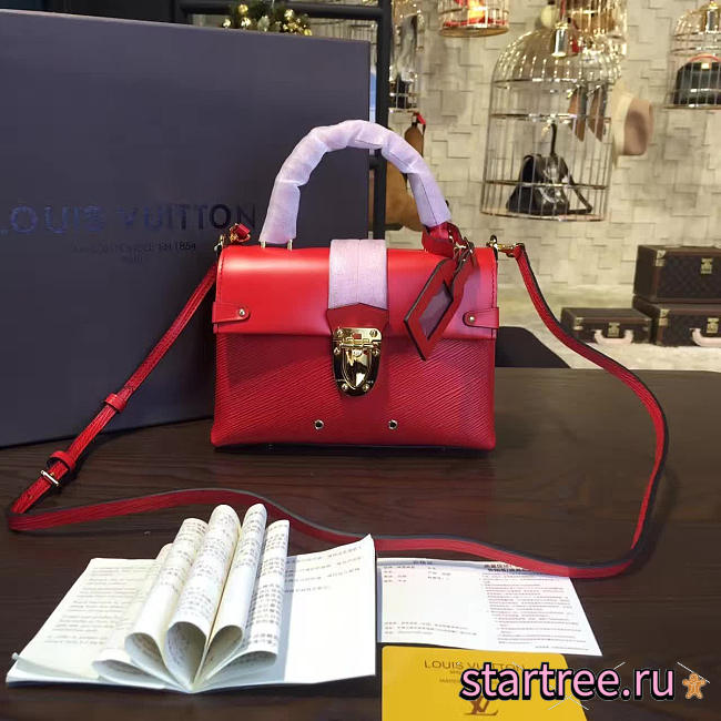 Louis Vuitton one handle flap bag pm red 3297 - 1