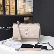 ysl sunset monogram medium crocodile embossed shiny 4727 - 1