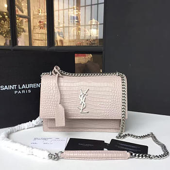 ysl sunset monogram medium crocodile embossed shiny 4727