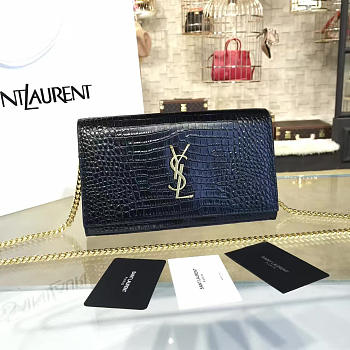 ysl monogram kate crocodile embossed shiny leather CohotBag 4764