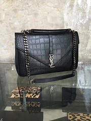 ysl monogram college in embossed crocodile shiny leather CohotBag 5106 - 5