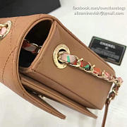 Chanel Grained Calfskin Flap Bag With Top Handle Khaki- A93633 - 25x19x7cm - 5
