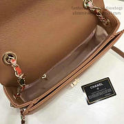 Chanel Grained Calfskin Flap Bag With Top Handle Khaki- A93633 - 25x19x7cm - 3