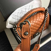 Chanel Caviar Grained Calfskin Boy Bag With Top Handle Orange - A14041 - 25x16x9cm - 2