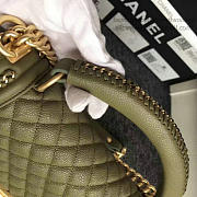 Chanel Quilted Caviar Boy Bag With Top Handle Green - 6