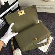 Chanel Quilted Caviar Boy Bag With Top Handle Green - 4