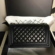 Chanel Medium Caviar Quilted Lambskin Boy Bag Black A13043 - 3