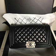 Chanel Medium Caviar Quilted Lambskin Boy Bag Black A13043 - 4