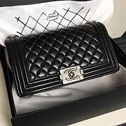 Chanel Medium Caviar Quilted Lambskin Boy Bag Black A13043 - 5