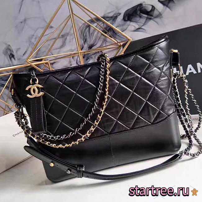 chanel's gabrielle large hobo bag black CohotBag a93824 vs00185 - 1