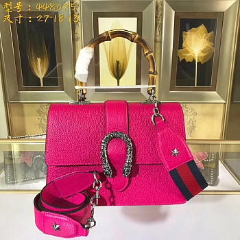 Gucci dionysus medium top handle bag rose red leather