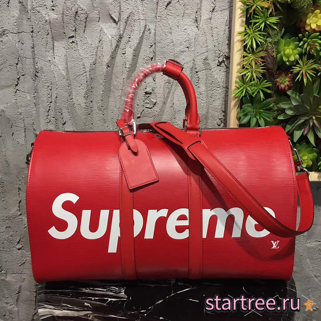 Louis Vuitton x Supreme Keepall Bandouliere Epi 45 Red - 1