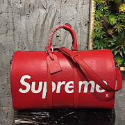 Louis Vuitton x Supreme Keepall Bandouliere Epi 45 Red - 1