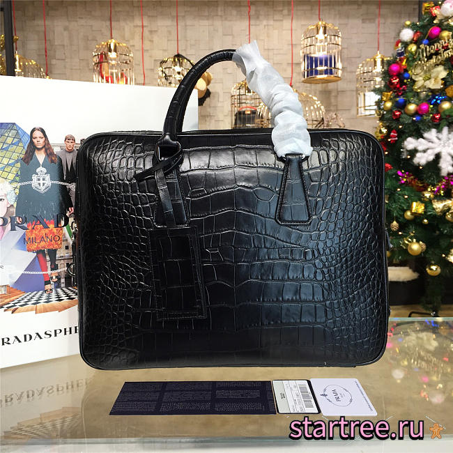 Prada leather briefcase 4201 - 1