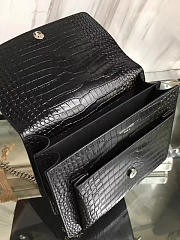 YSL Medium Sunset Bag In Shiny Crocodile-Embossed Leather -22cm x 16cm x 8cm - 4