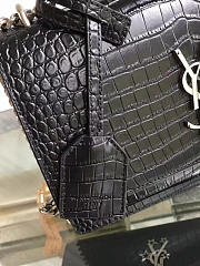 YSL Medium Sunset Bag In Shiny Crocodile-Embossed Leather -22cm x 16cm x 8cm - 2