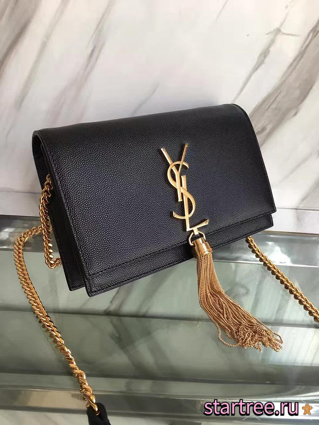 YSL Monogram Kate Gold Tassel In Grain - 19cm x 12.5cm x 3.5cm - 1