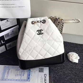 chanel's gabrielle small backpack white and black CohotBag a94485 vs06686