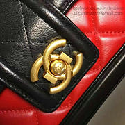 Chanel Quilted Lambskin Gold-Tone Metal Flap Bag Red And Black- A91365 - 25.5x16x7.5cm - 4