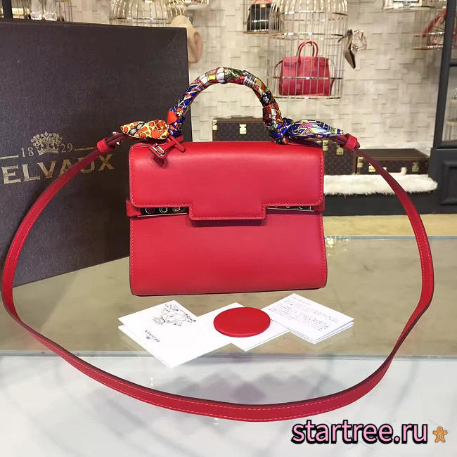 DELVAUX | calfskin mini tempete satchel red 1460 - 1