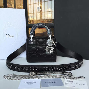 Dior Lady Mini Black - 17cm x 7.5cm x 15cm