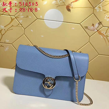 gucci gg flap shoulder bag on chain light blue CohotBag 510303