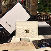 Gucci GG White Leather Card Holder -10x7cm - 1