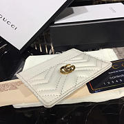 Gucci GG White Leather Card Holder -10x7cm - 2