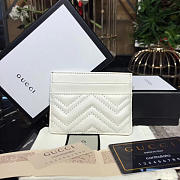 Gucci GG White Leather Card Holder -10x7cm - 5