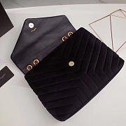 YSL Loulou Monogram Quilted Velvet Shoulder Black Bag -  30x20x10cm - 2