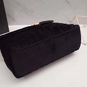 YSL Loulou Monogram Quilted Velvet Shoulder Black Bag -  30x20x10cm - 3