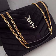 YSL Loulou Monogram Quilted Velvet Shoulder Black Bag -  30x20x10cm - 5