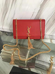 YSL Medium Kate Bag With Leather Tassel Red - 24cm x 14cm x 4.5cm - 1