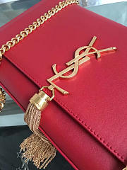 YSL Medium Kate Bag With Leather Tassel Red - 24cm x 14cm x 4.5cm - 6