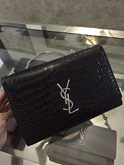 YSL Monogram Kate In Embossed Crocodile Shiny Leather -28.5cm x 20cm x 6.5cm - 5