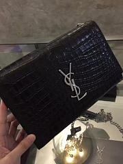 YSL Monogram Kate In Embossed Crocodile Shiny Leather -28.5cm x 20cm x 6.5cm - 4