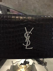 YSL Monogram Kate In Embossed Crocodile Shiny Leather -28.5cm x 20cm x 6.5cm - 3